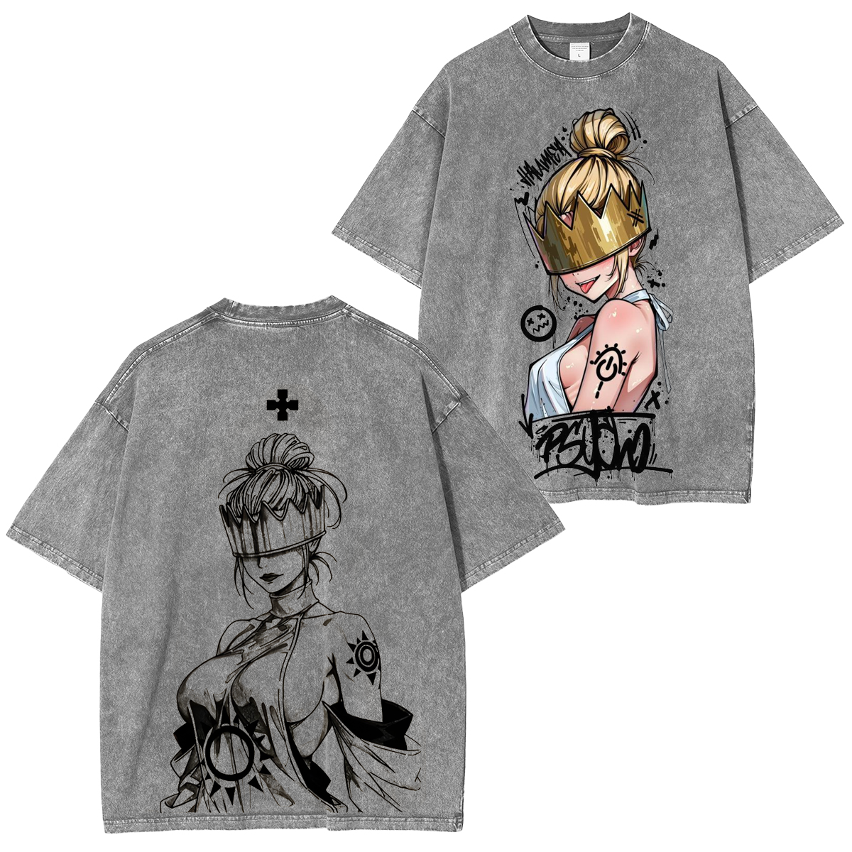 T-shirt unisexe Haumea Fire Force, délavé style vintage