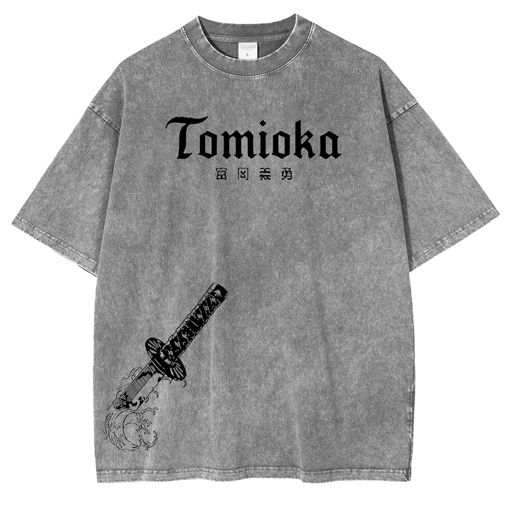 Camiseta Unisex Lavada Vintage Demon Slayer