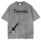 Camiseta Unisex Lavada Vintage Demon Slayer