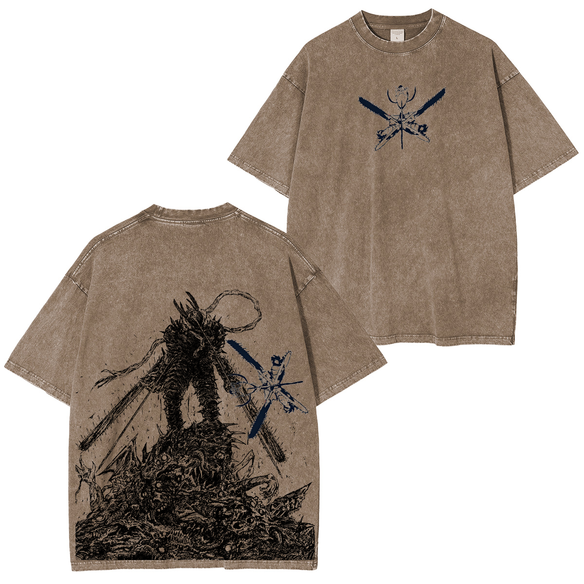Camiseta desgastada Chainsaw Man Chainsaw puro y primitivo Denji Pochita diablo villanos