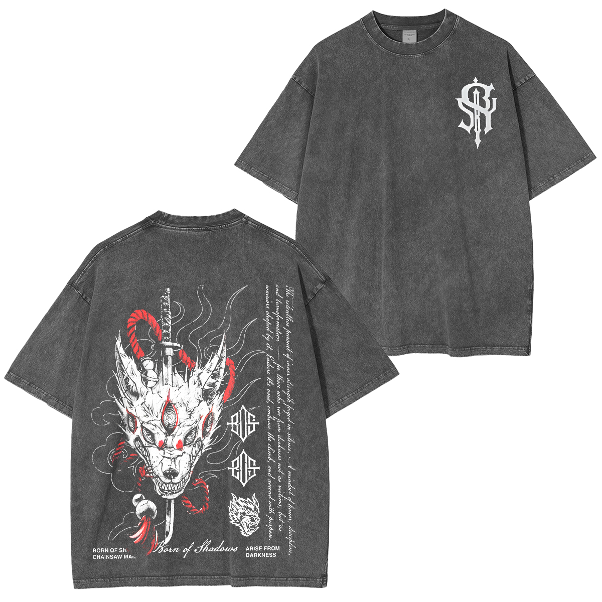 Camiseta unisex Chainsaw Man 'Kon' con lavado vintage