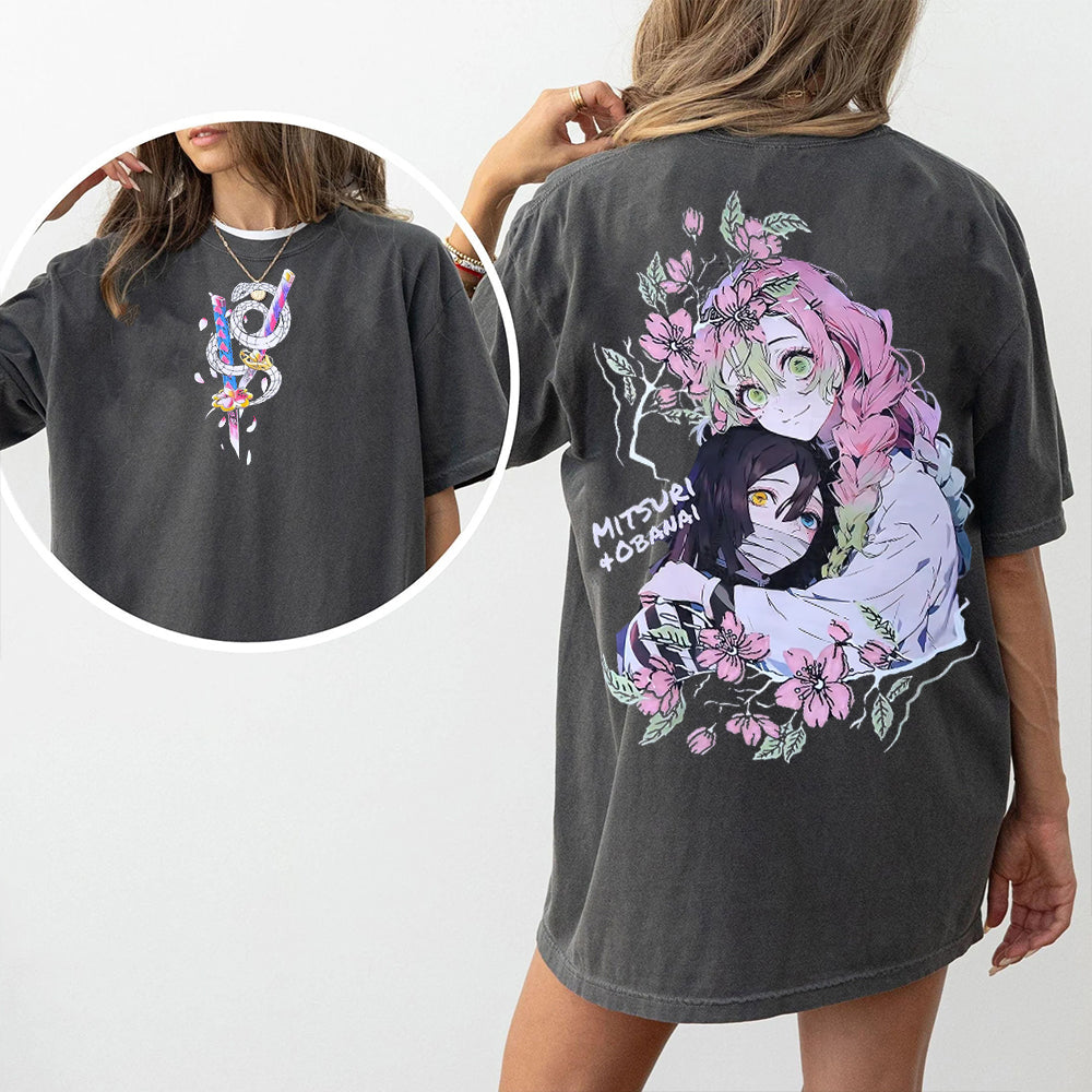 T-shirt unisexe délavé Demon Slayer