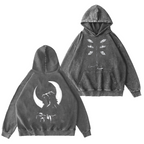 Kokushibo-Demon Slayer Camiseta vintage desgastada/Cuello redondo/Sudadera con capucha