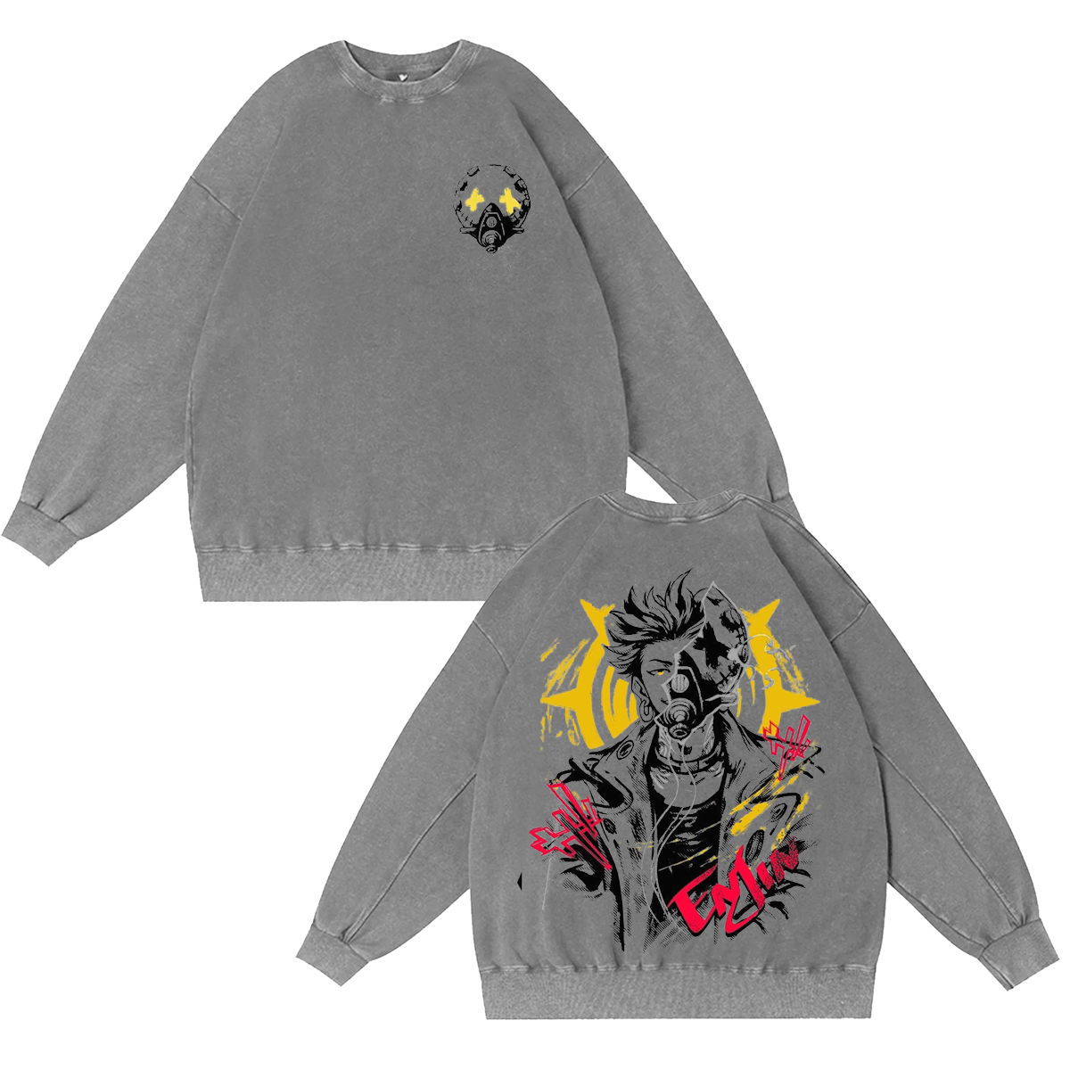 Camiseta/Sudadera de cuello redondo/Sudadera con capucha Gachiakuta de lavado vintage