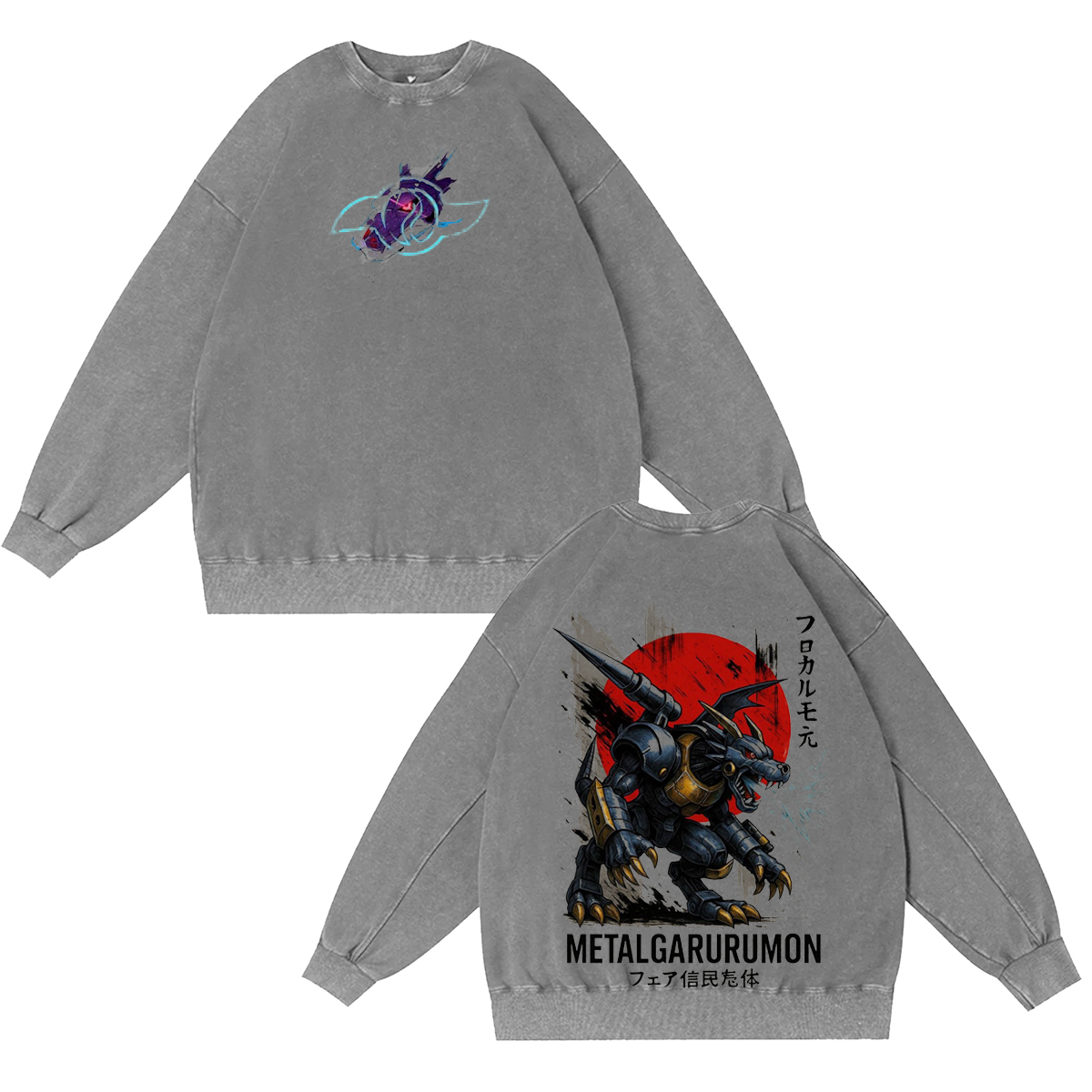 Camiseta/Sudadera/Sudadera con Capucha Vintage Digimon MetalGarurumon