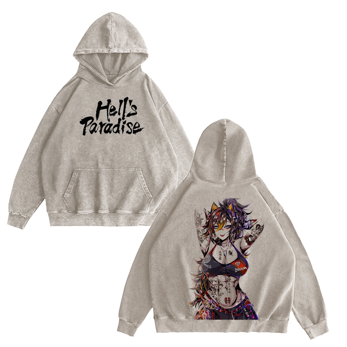 Camiseta/Sudadera/Sudadera con Capucha Vintage Lavada de Genshin