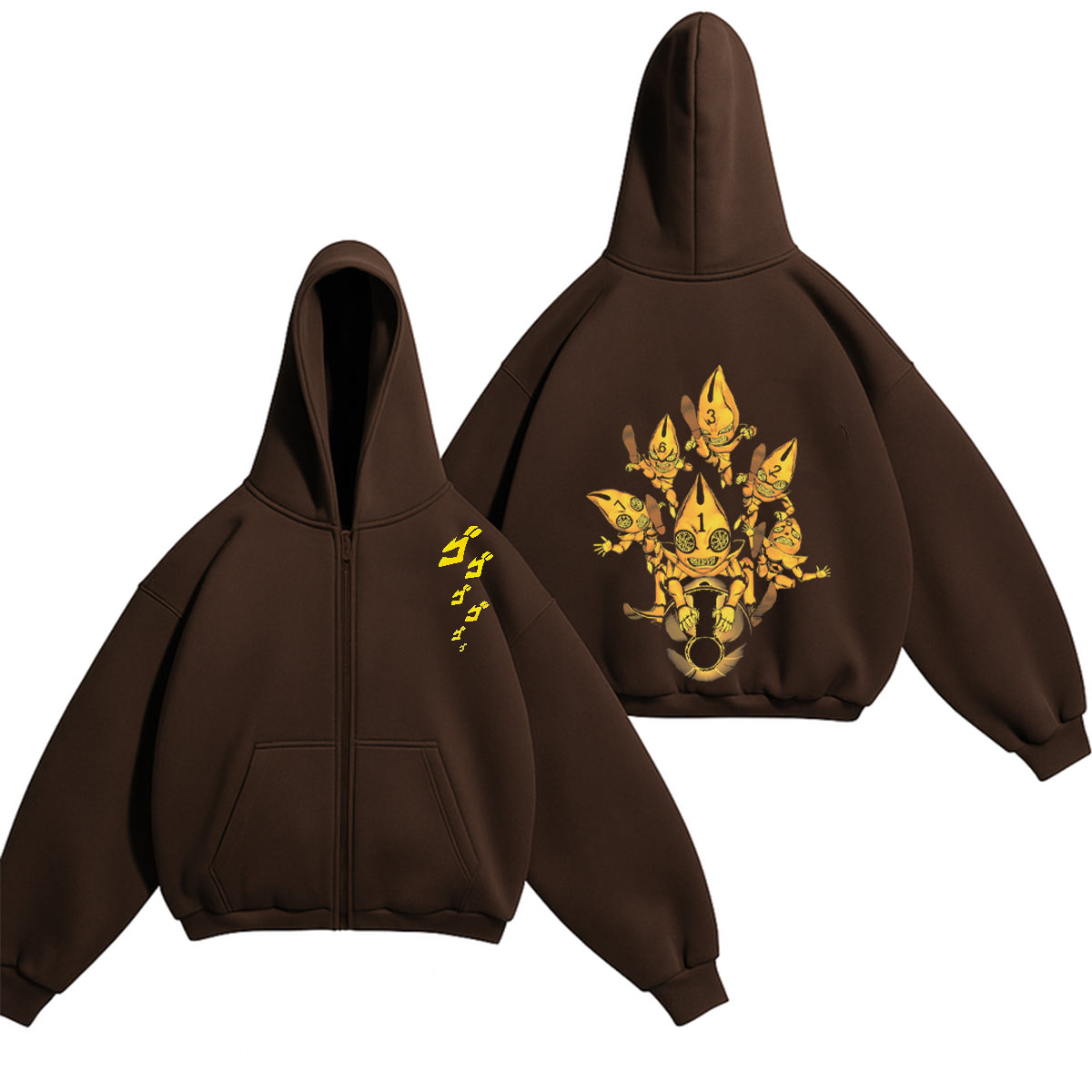 Sudadera con capucha y cremallera lavada unisex de JoJo's Bizarre Adventure