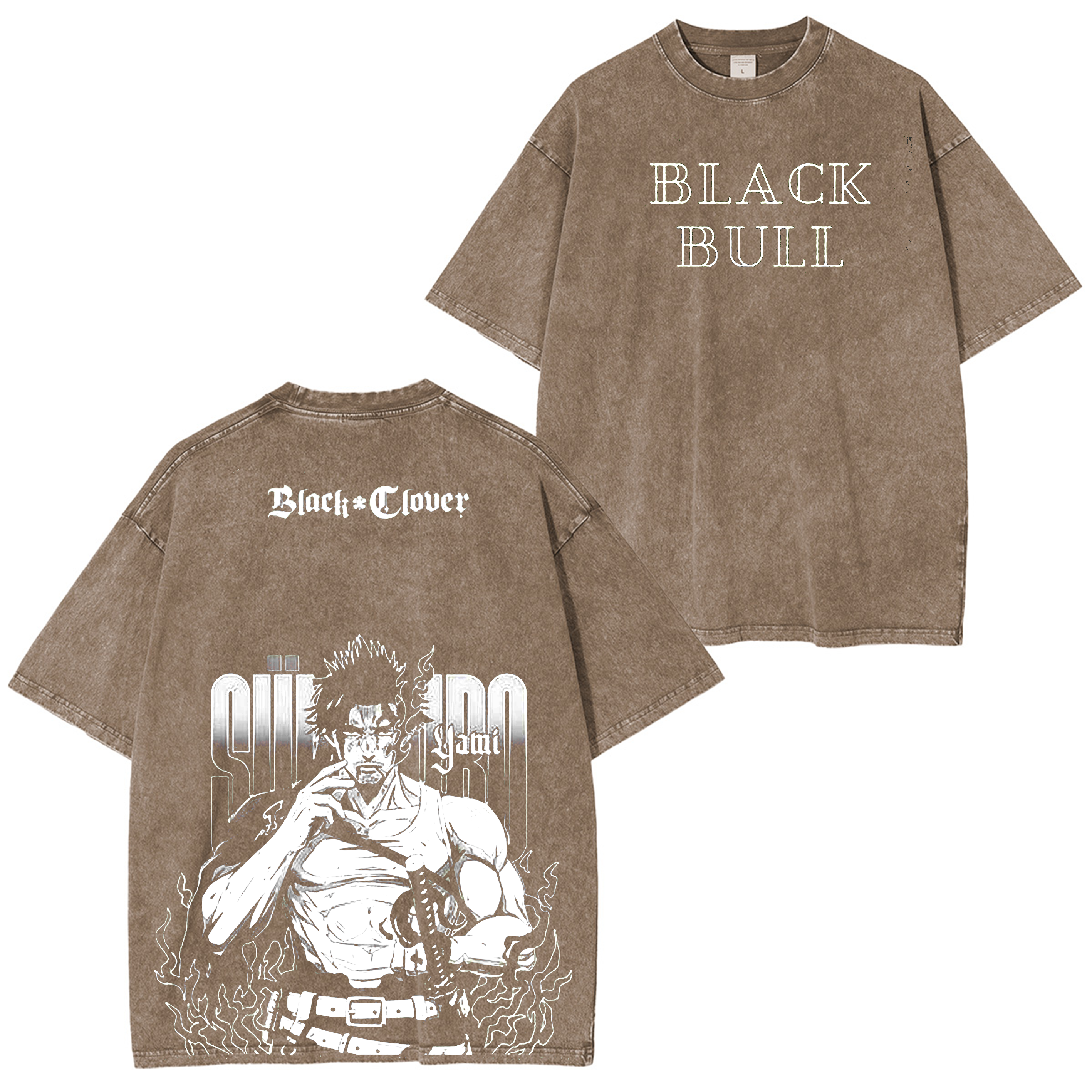 Yami Sukehiro Black Clover T-shirt/Sweat-shirt à col rond/Sweat à capuche délavé Anime