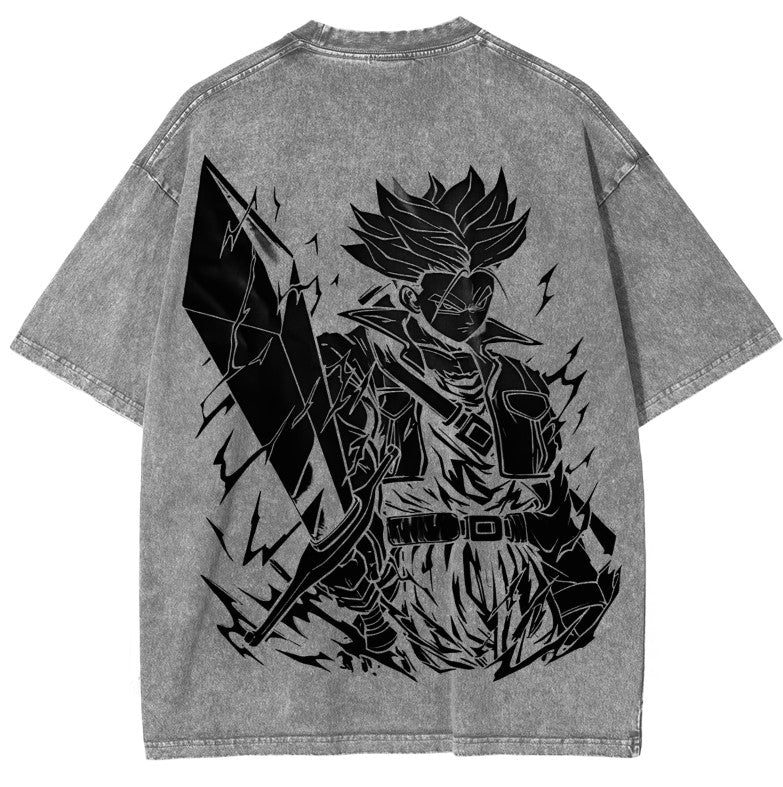 ANIME DRAGONBALL TRUNKS POWER SAIYAN WASHING VINTAGE TEE T-shirt