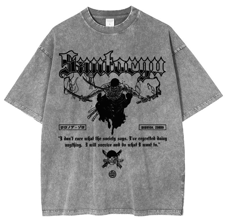 Camiseta extragrande de anime Roronoa Zoro