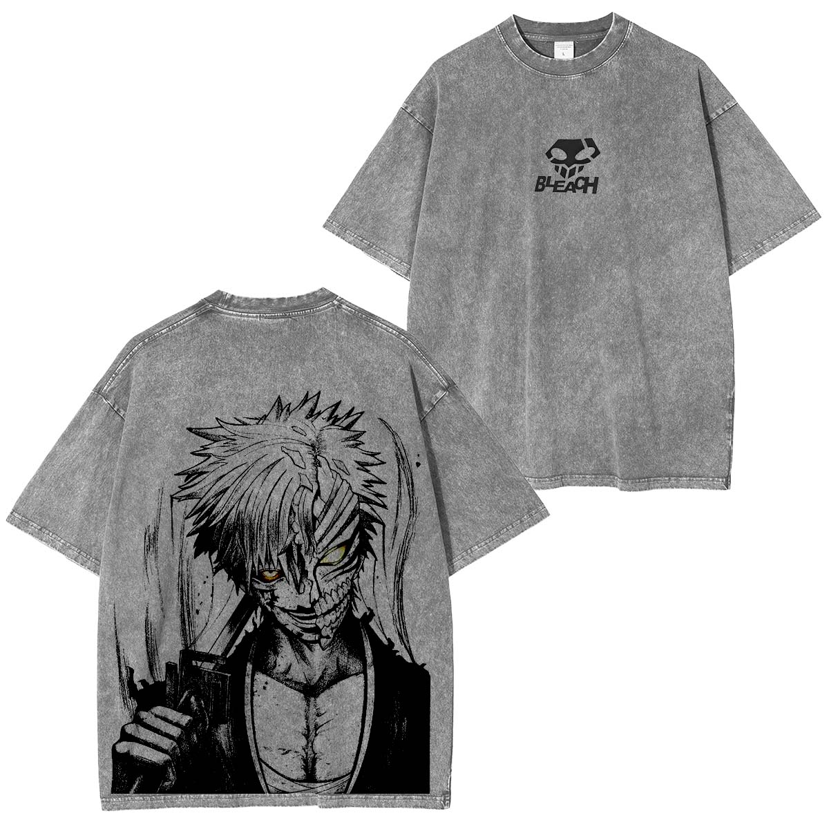 Ichigo Bleach Anime Double Printed Vintage Washed Tee