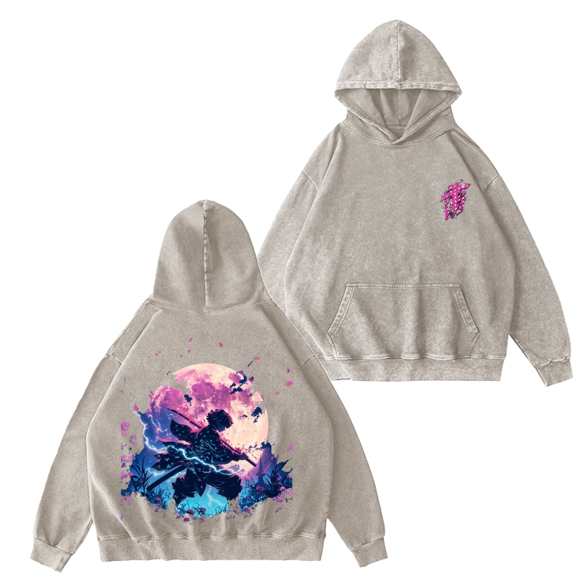 Demon Slayer vintage Zenitsu Washed T-shirt/Crewneck/Hoodie