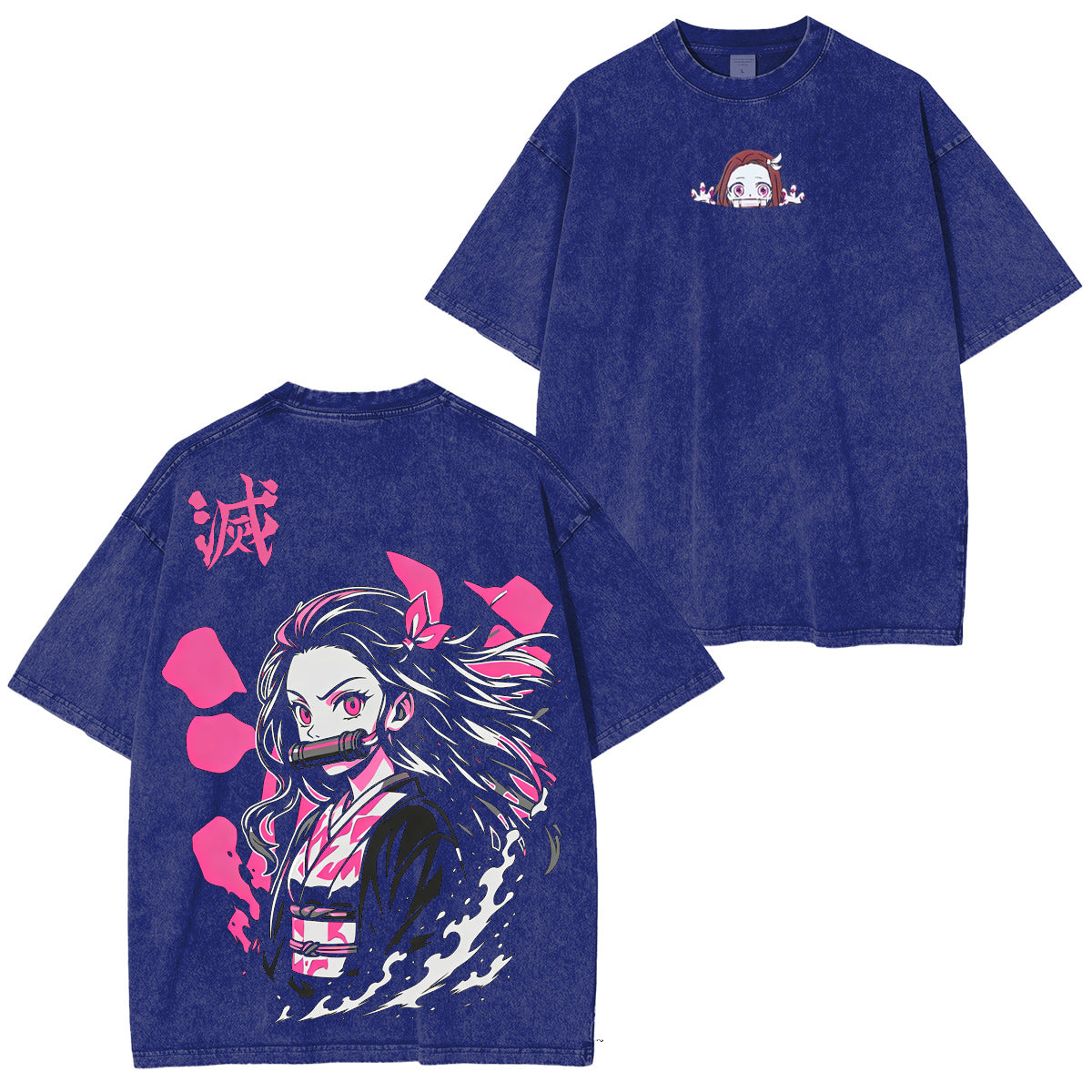 Camiseta/Sudadera/Sudadera con capucha lavada de Kamado Nezuko de Demon Slayer