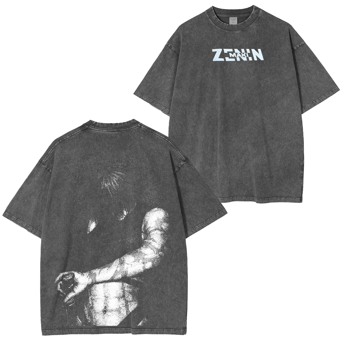 Camiseta/Sudadera/Sudadera con Capucha Estampado Maki Zenin Jujutsu Kaisen Anime Efecto Desgastado