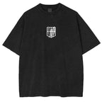 Retro Heavy Eren Yeager x Attack On Titan Anime Printed Oversized Washed T-Shirt