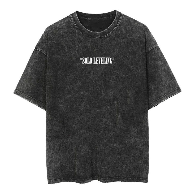T-shirt unisexe délavé imprimé Sung Jin Woo Le Monarque des Ombres