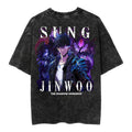 T-shirt unisexe délavé imprimé Sung Jin Woo Le Monarque des Ombres