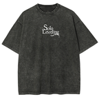 T-shirt unisexe délavé imprimé Solo Leveling