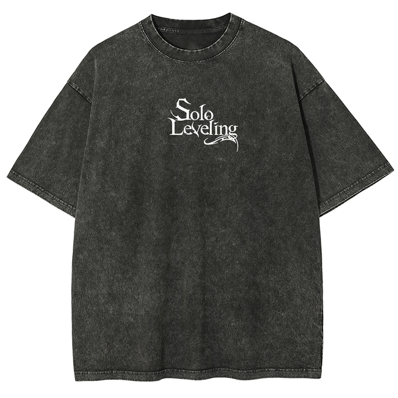 Camiseta unisex lavada estampada de Solo Leveling