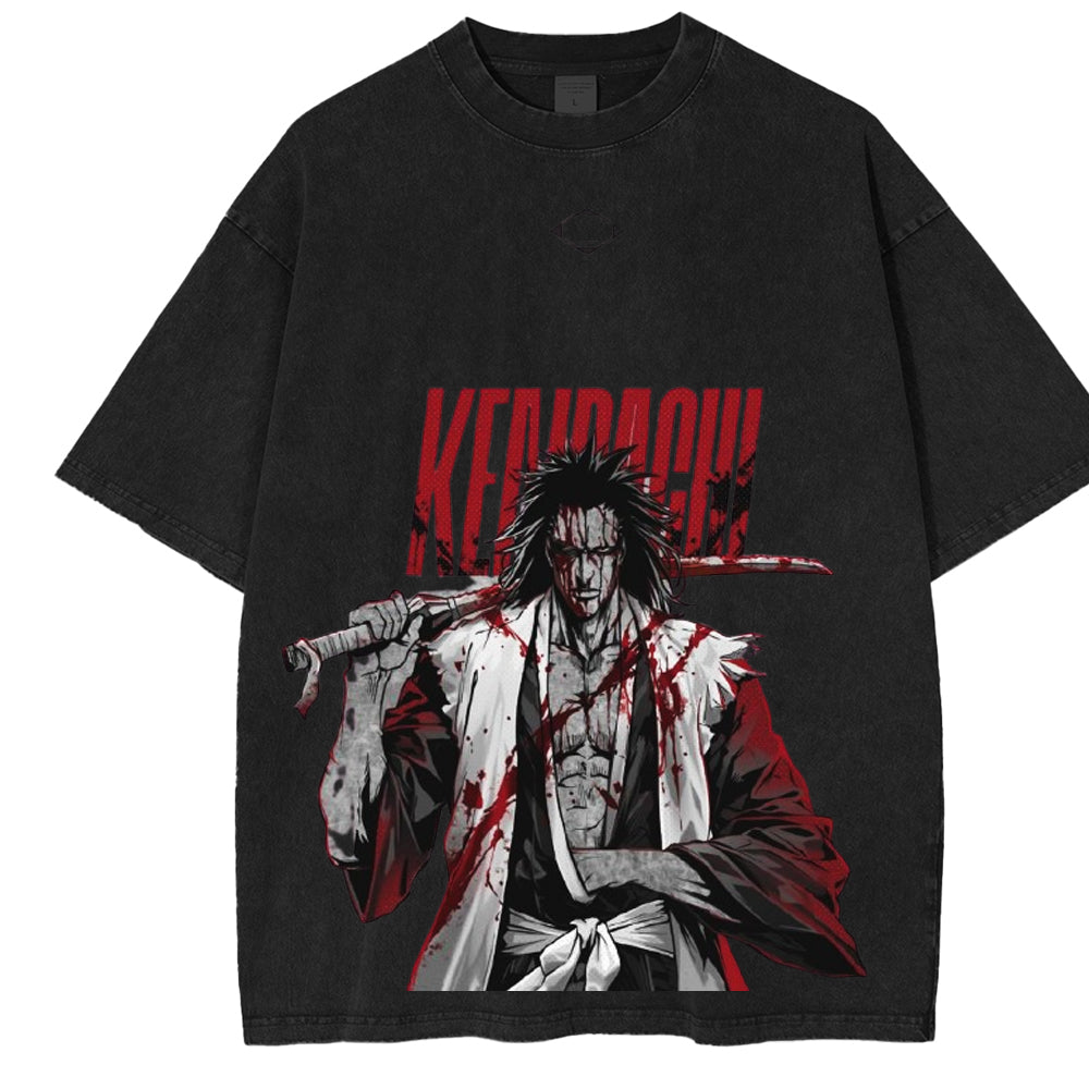 Zaraki Bleach Anime Unisex Washed T-Shirt