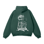 Sudadera con capucha verde "Cadenas rotas" de estilo urbano