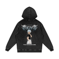 Le sweat à capuche streetwear métallisé « The Honored One » délavé