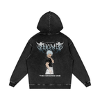 Le sweat à capuche streetwear métallisé « The Honored One » délavé