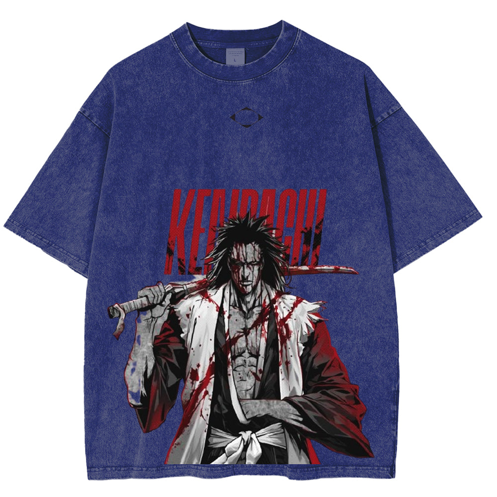 Zaraki Bleach Anime Unisex Washed T-Shirt