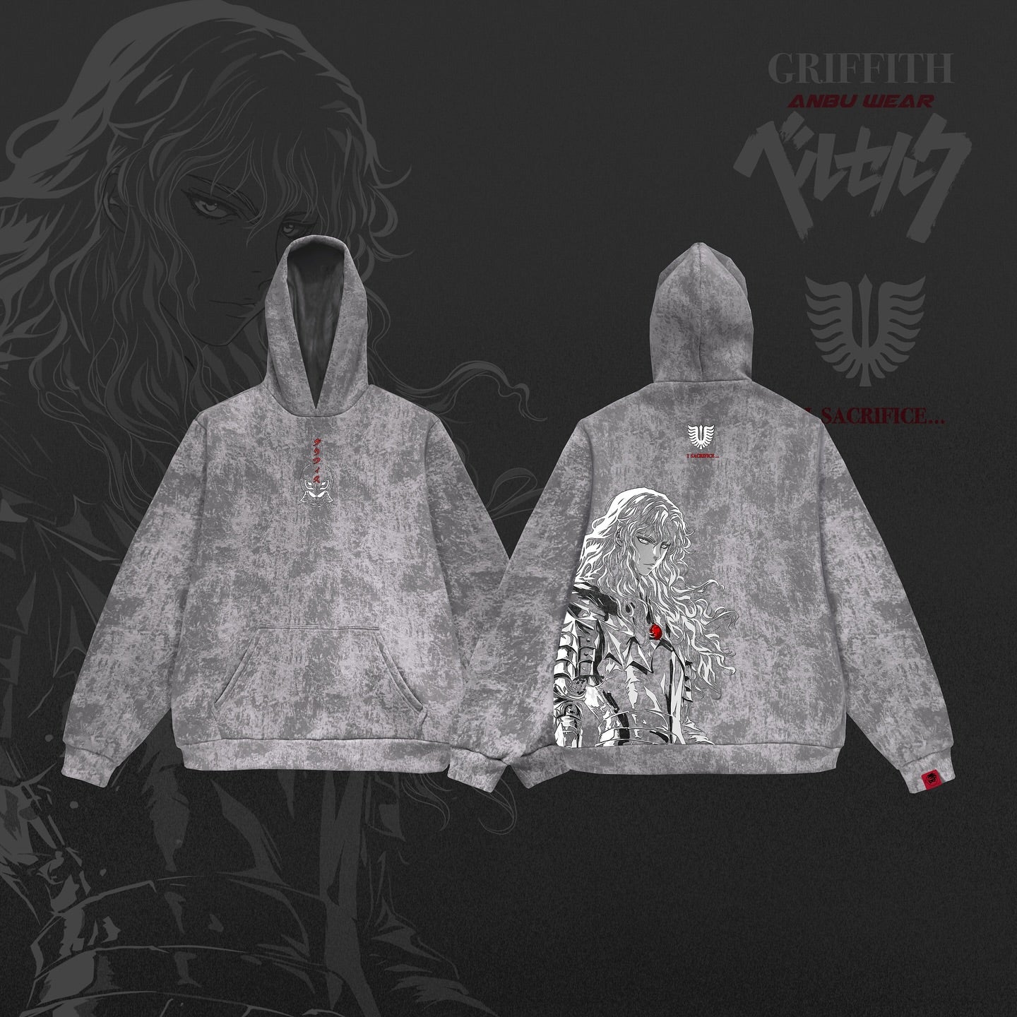 Sudadera con Capucha de Anime de Fantasía Oscura Berserk