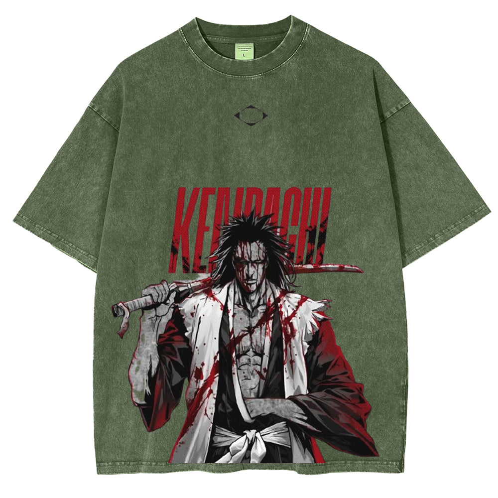 Zaraki Bleach Anime Unisex Washed T-Shirt