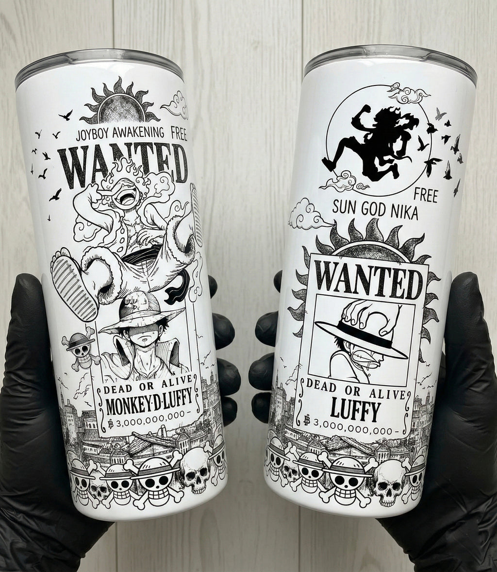 One Piece Monkey D. Luffy Sun God Nika 20oz Stainless Steel Tumbler | Joyboy Awakening Wanted Edition
