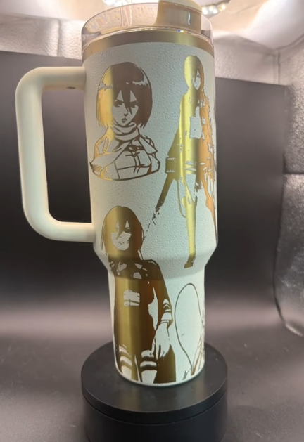 Attack on Titan Themed engraved Stanley Tumbler Cup