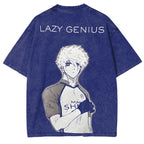 T-shirt lavé imprimé double Anime Blue Lock StrikerT-shirt lavé imprimé double Anime Striker