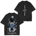 T-shirt lavé Gojo Satoru x Jujutsu Kaisen passé et présent imprimé double