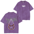 Camiseta lavada unisex de anime Demon Slayer