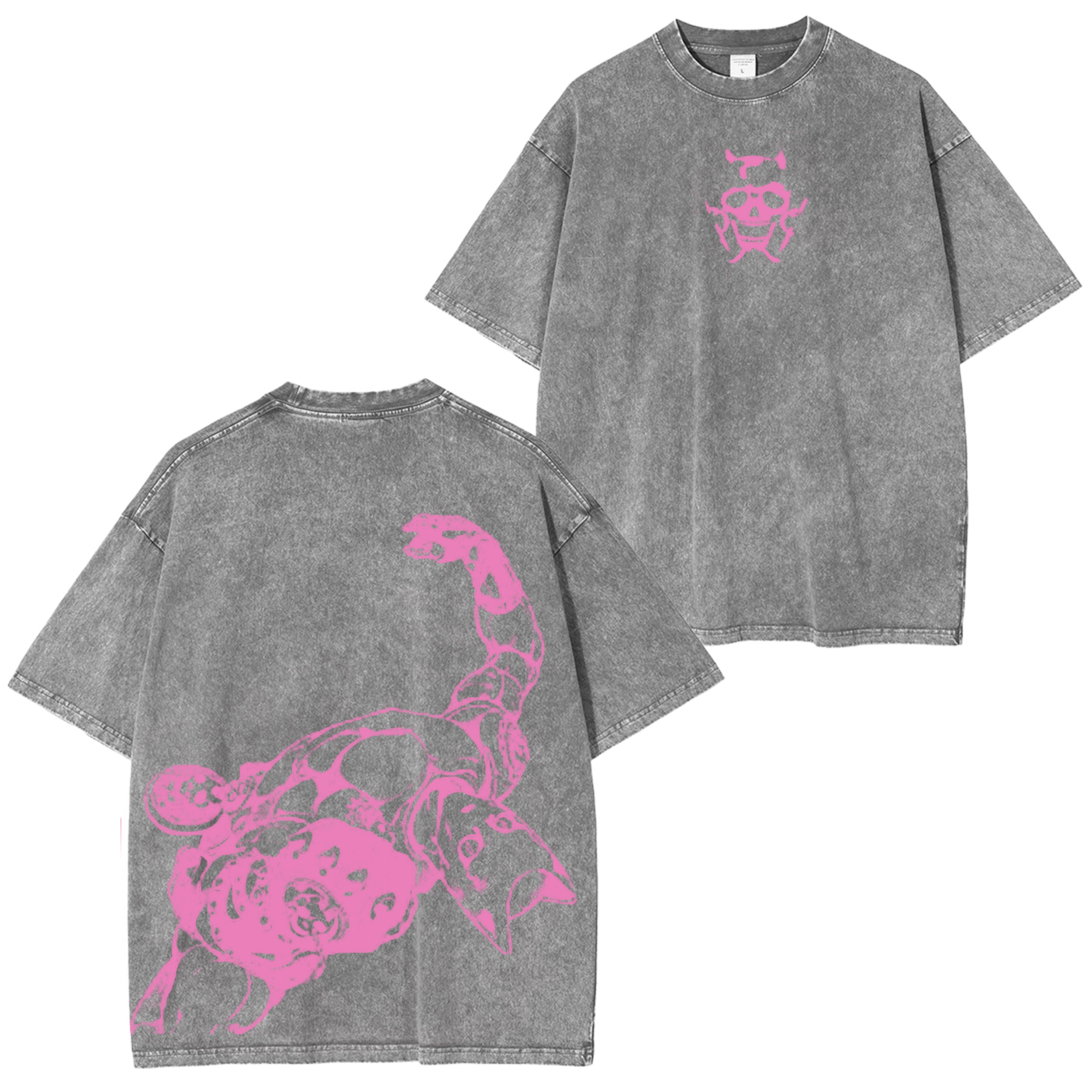 Camiseta Unisex Lavada Vintage Jojo's Bizarre Adventure Killer Queen