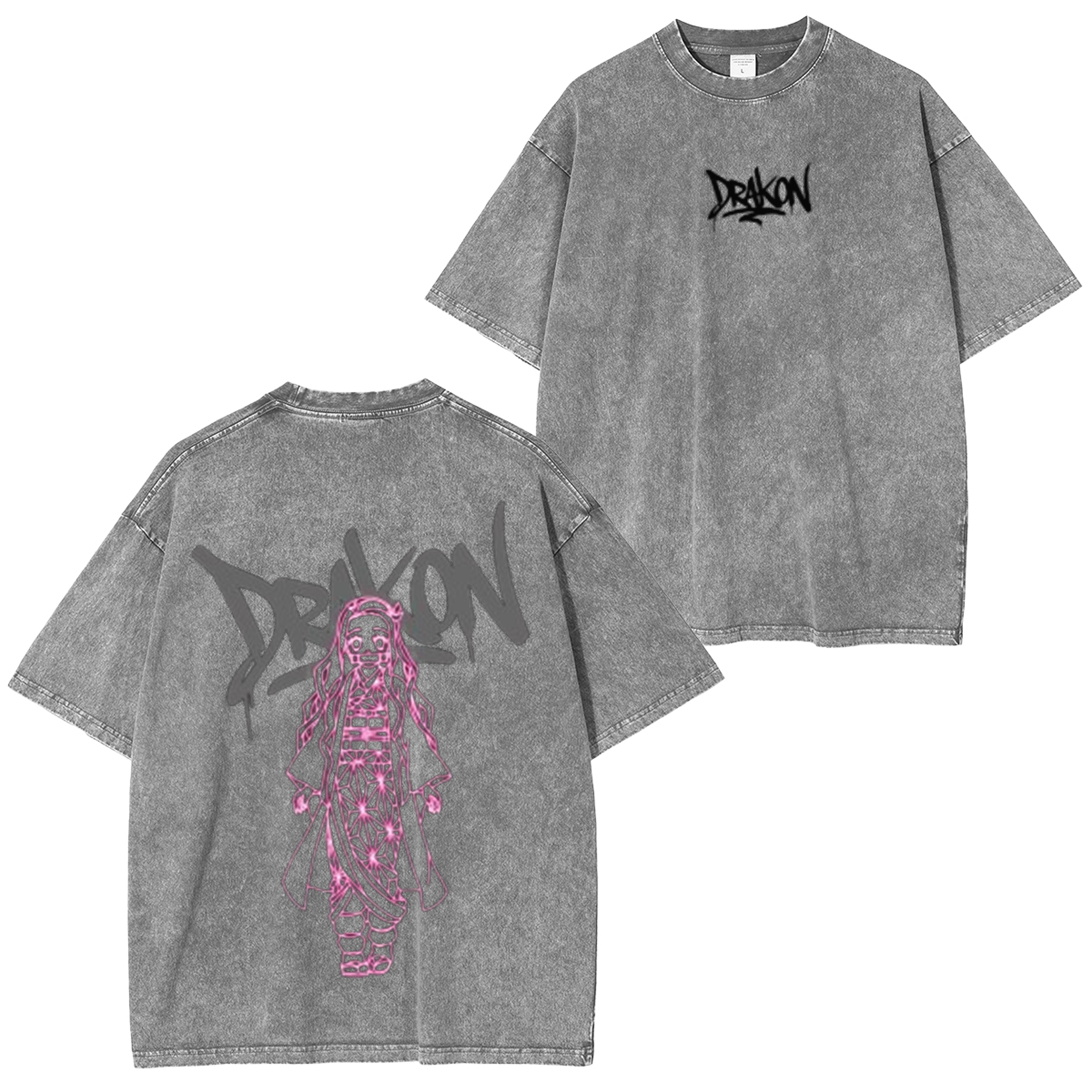 Camiseta unisex lavada Demon Slayer Nezuko Kamado Anime