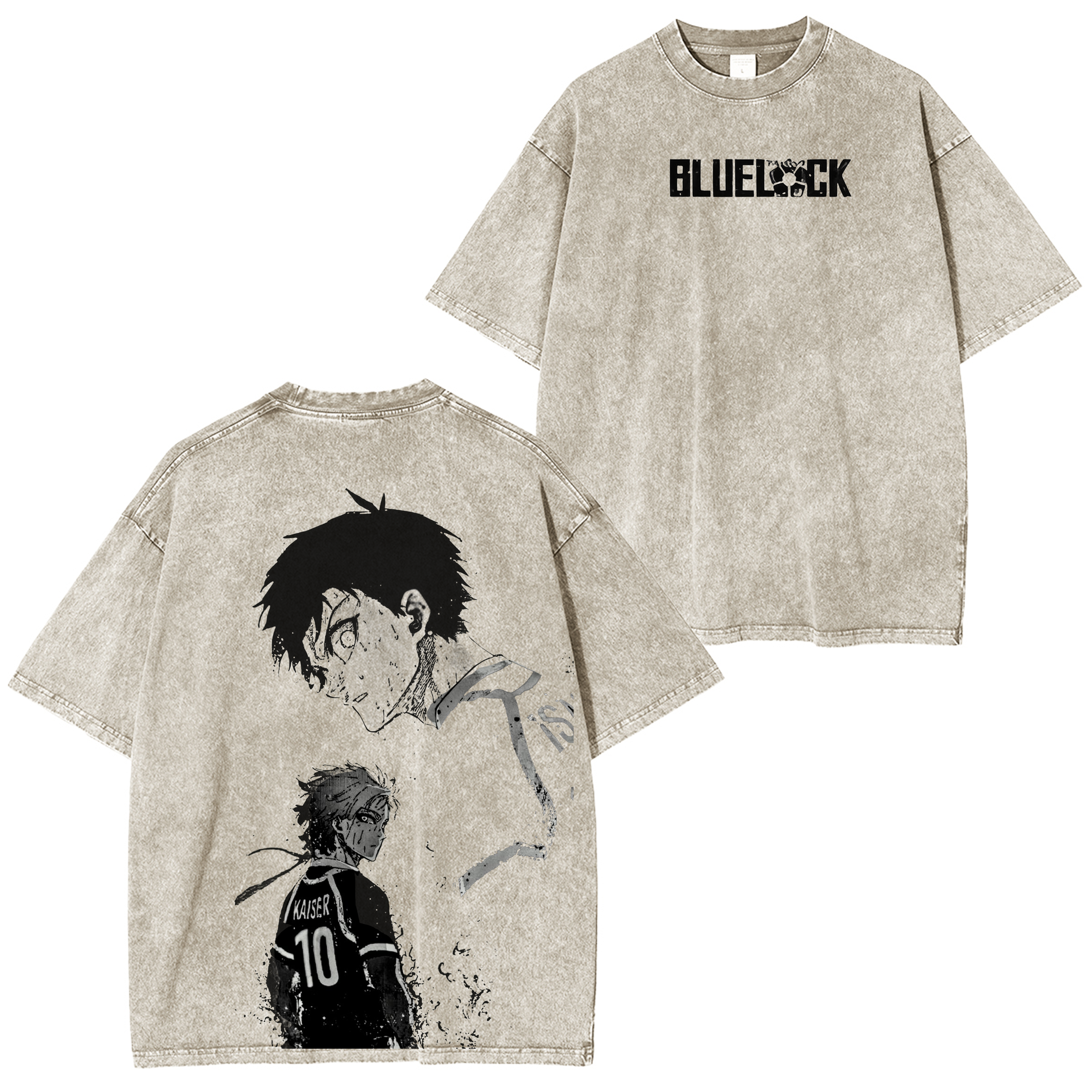 T-shirt lavé unisexe anime Blue Lock