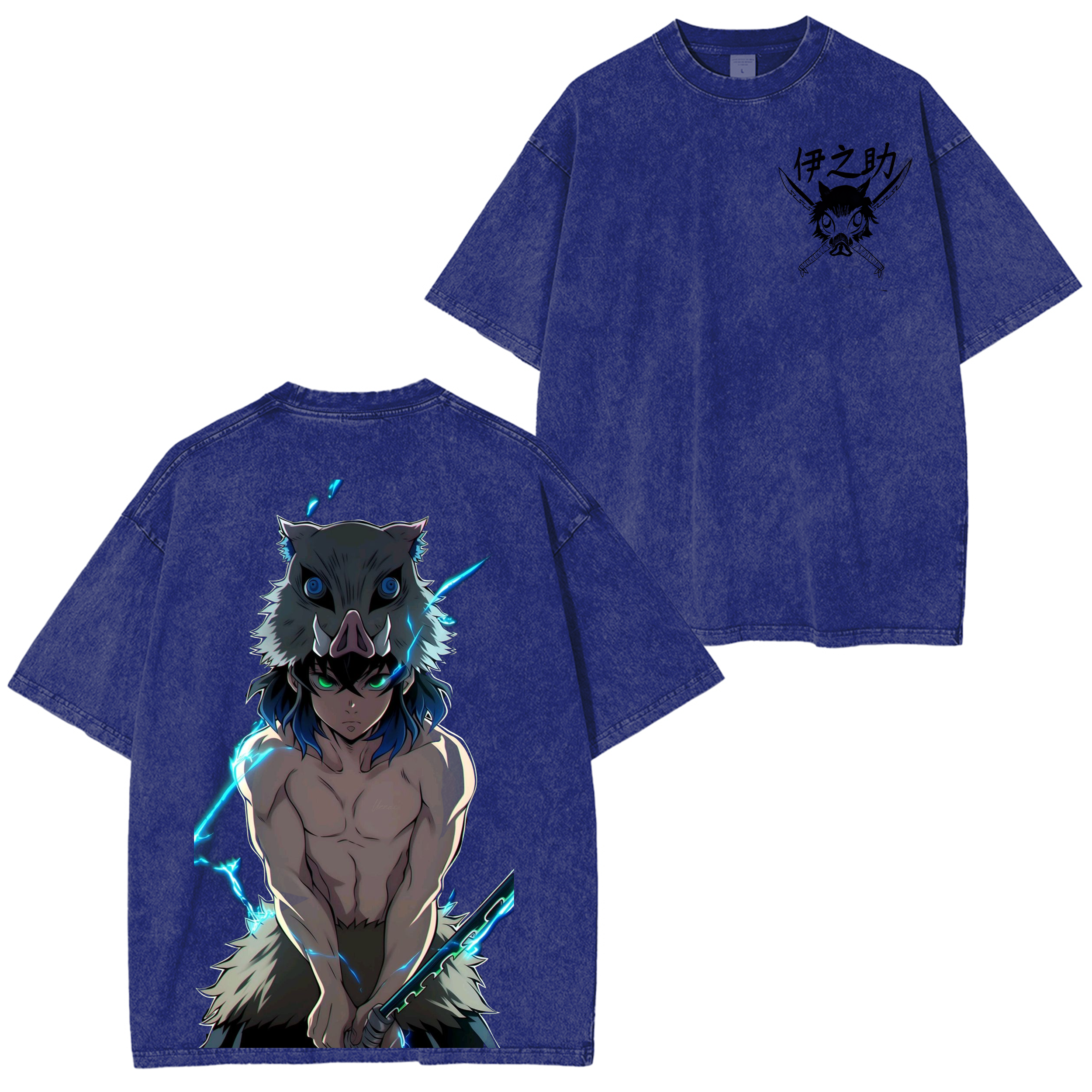 Camisetas lavadas unisex de Demon Slayer