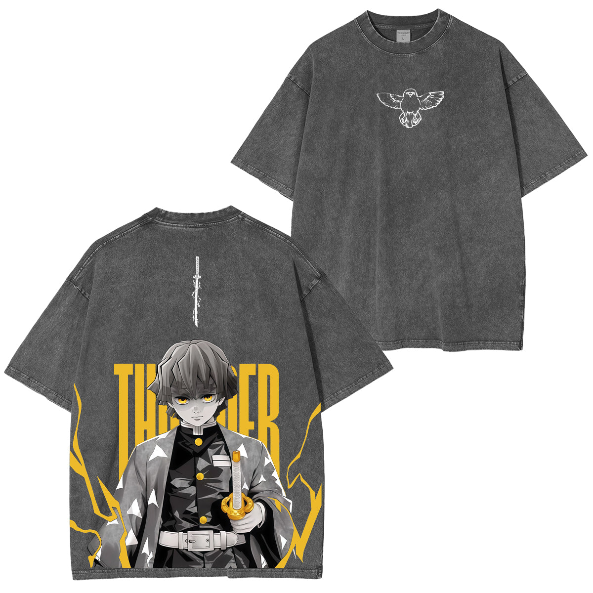 Zenitsu Anime Unisex Washed T-Shirt