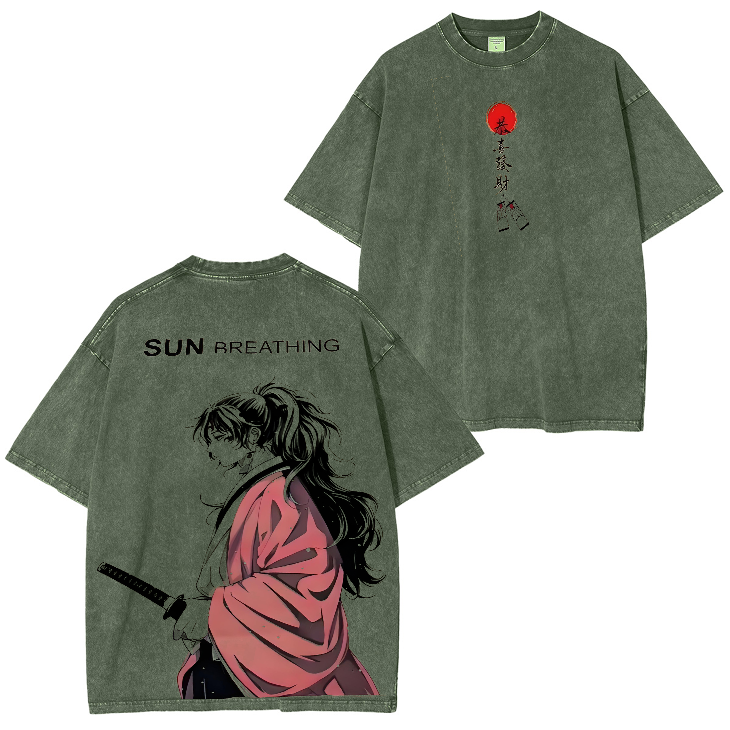 Yoriichi Tsugikuni-Demon Slayer Vintage Unisex Washed T-Shirt