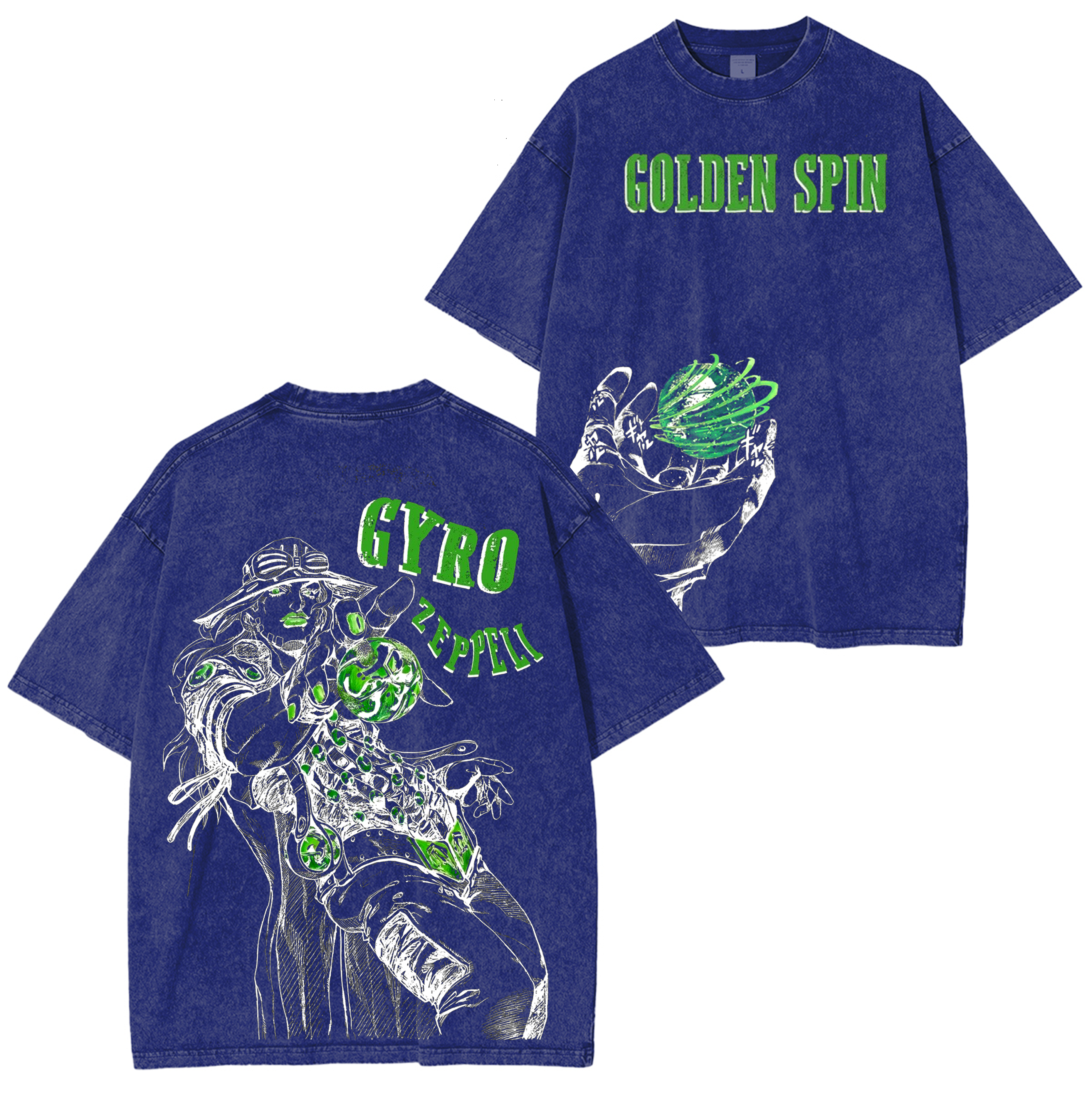 T-shirt, col ras du cou ou sweat à capuche lavé JoJo Gyro Zeppeli