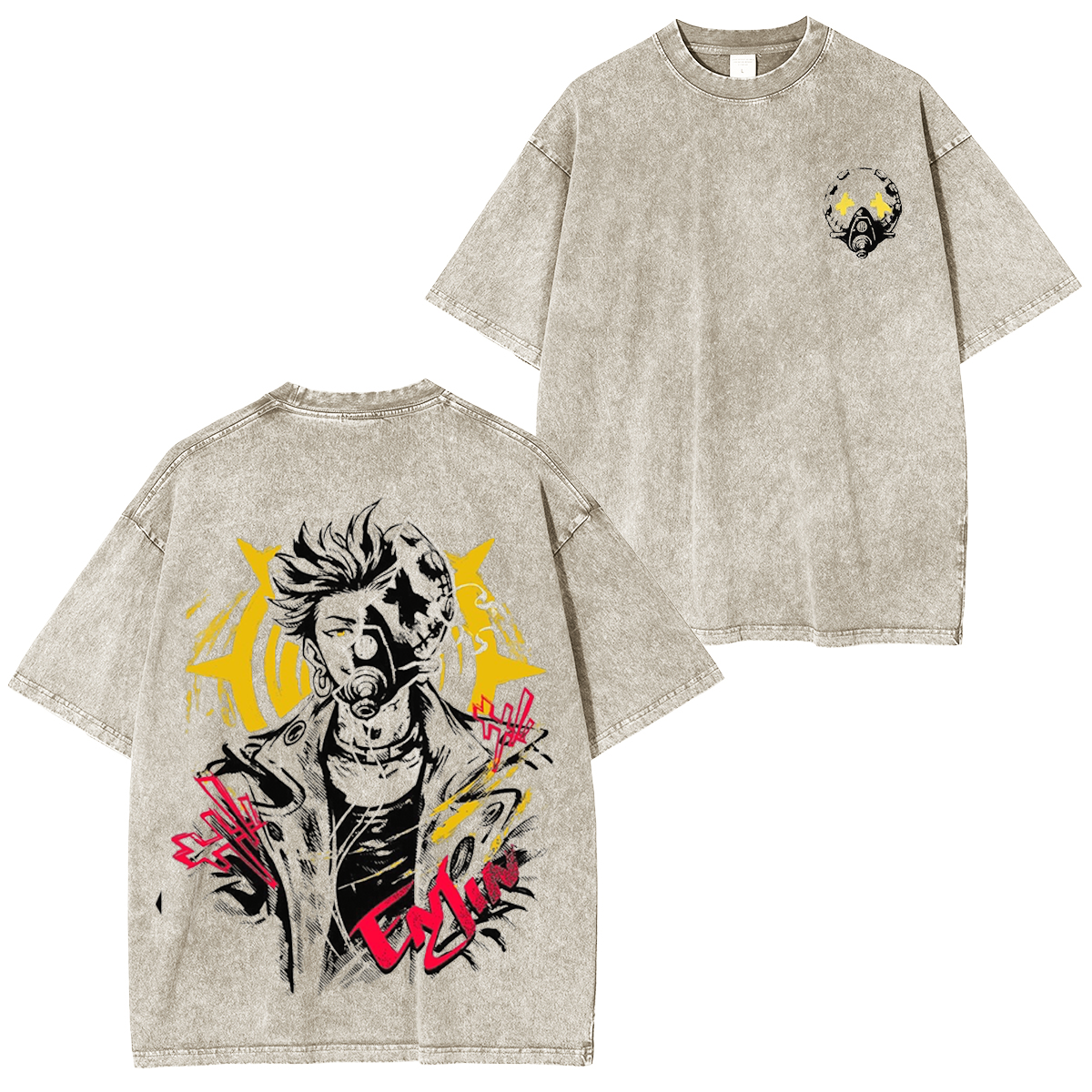 Camiseta/Sudadera de cuello redondo/Sudadera con capucha Gachiakuta de lavado vintage