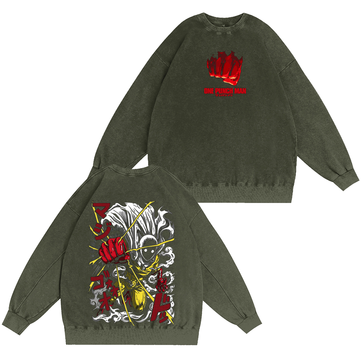 Camiseta/Sudadera/Sudadera con Capucha Estampada Vintage de One-Punch Man