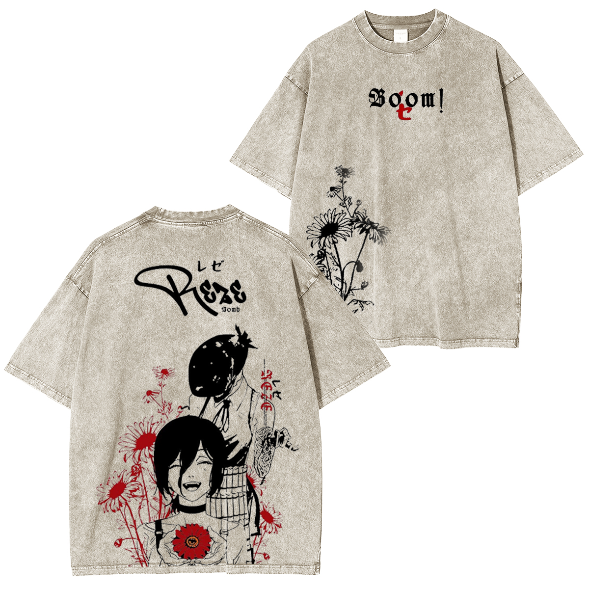 T-shirt/Sweat-shirt/Sweat à capuche Chainsaw Man effet vieilli