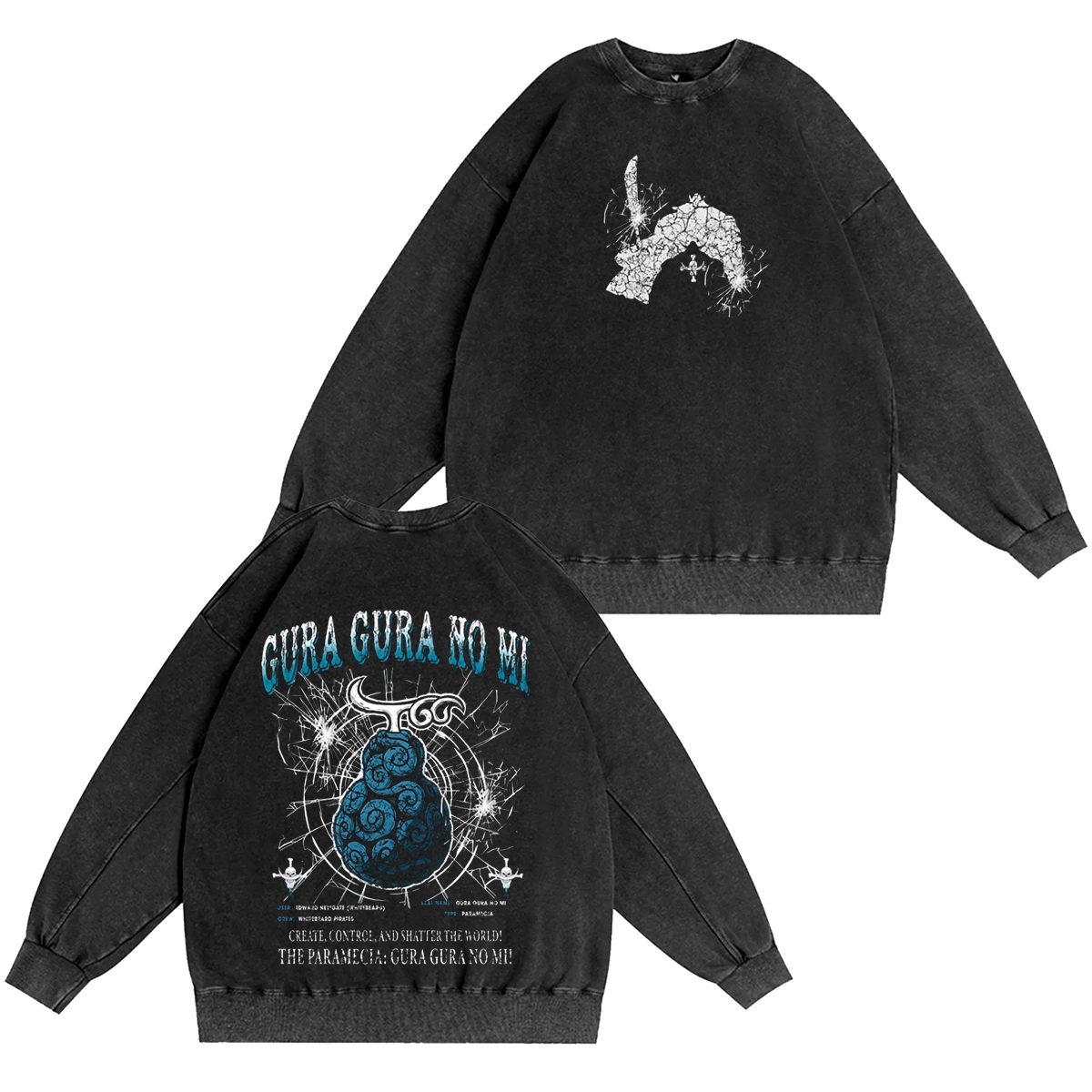 Gura Gura no Mi-One Piece Vintage Washed T-shirt/Crewneck/Hoodie