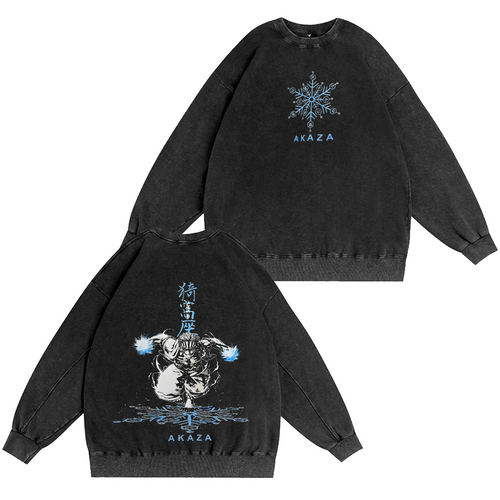 Akaza-Demon Slayer Camiseta/Sudadera/Sudadera con capucha vintage lavada