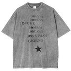 JOJO SUS Camiseta vintage de manga corta de Jojo's Bizarre Adventure con doble estampado