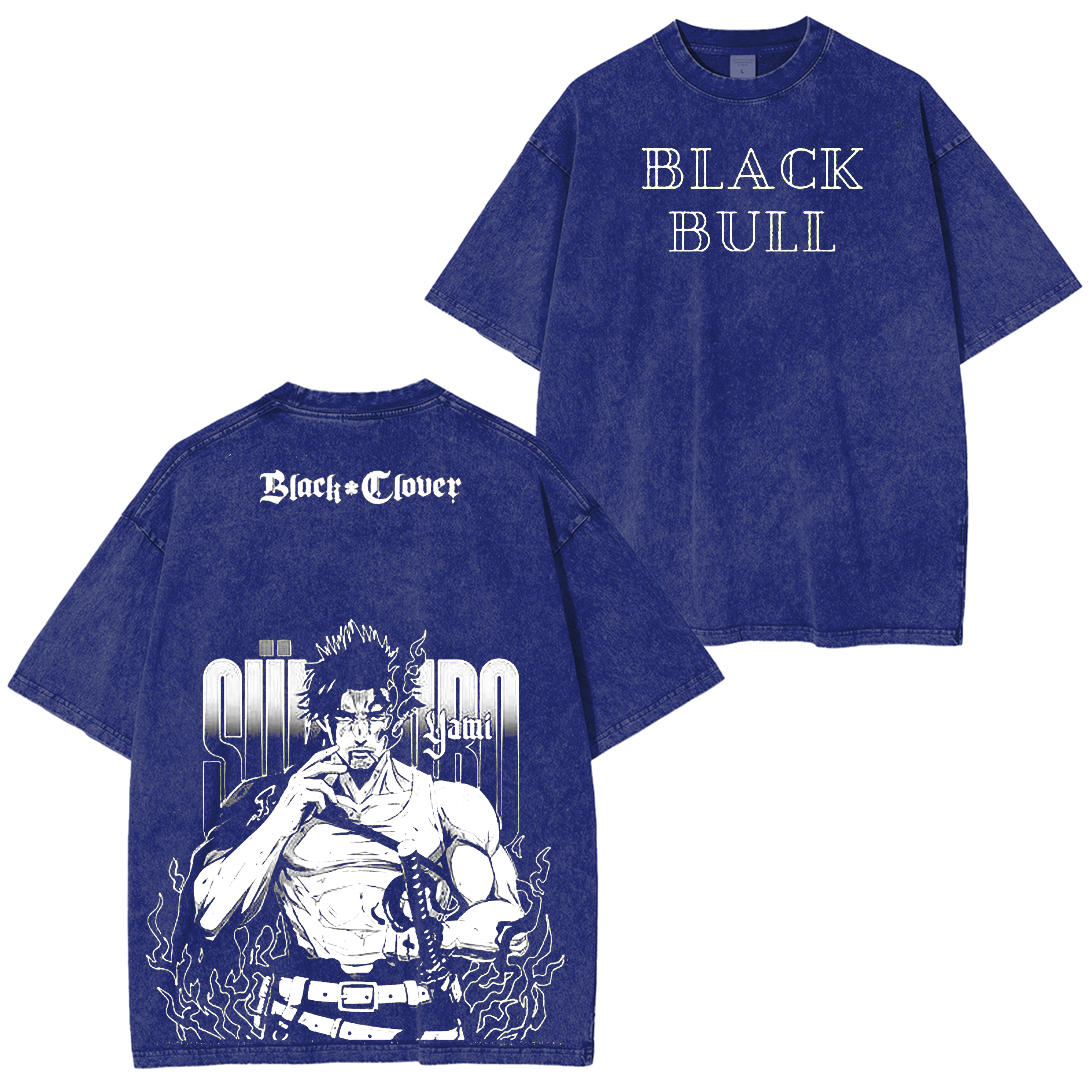 Yami Sukehiro Black Clover T-shirt/Sweat-shirt à col rond/Sweat à capuche délavé Anime
