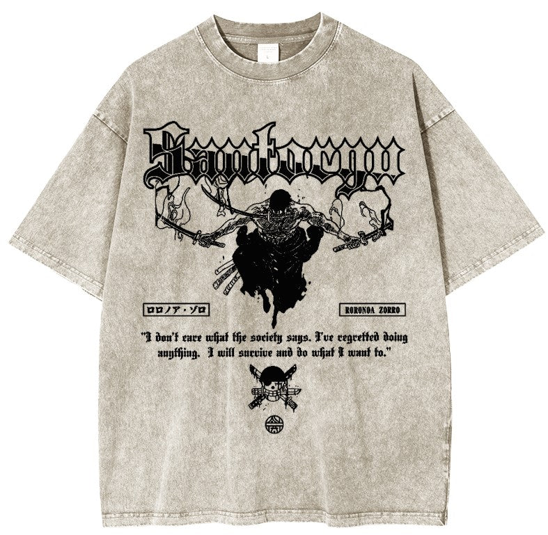 Camiseta extragrande de anime Roronoa Zoro